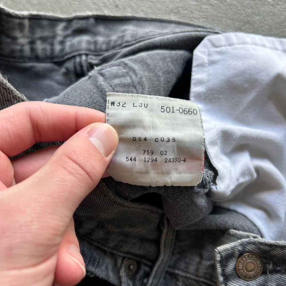 Vintage 80s Levis 501 XX Jeans Size 32x30 Black Dark Wash‎ Denim USA Made Button